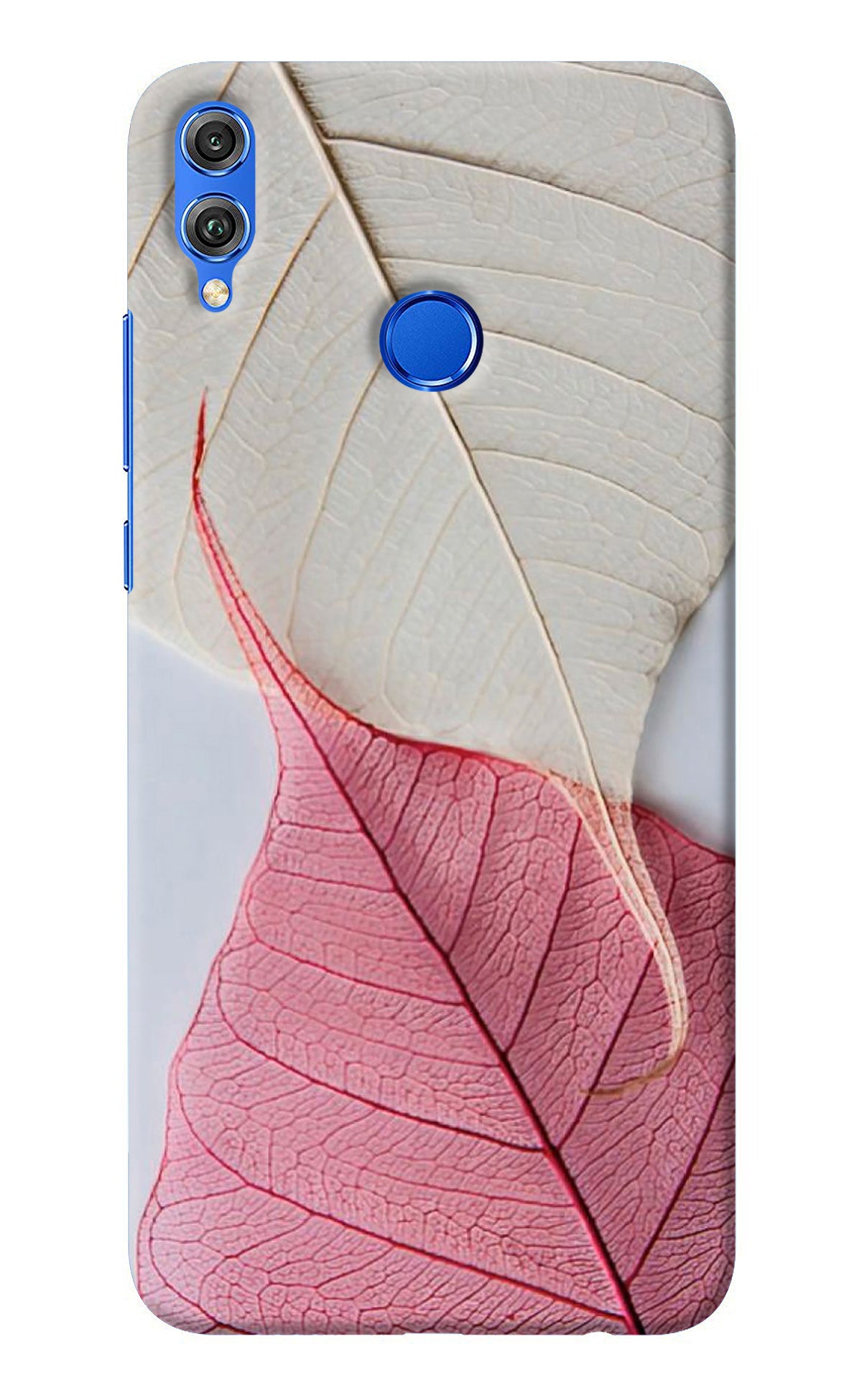 White Pink Leaf Honor 8X Back Cover