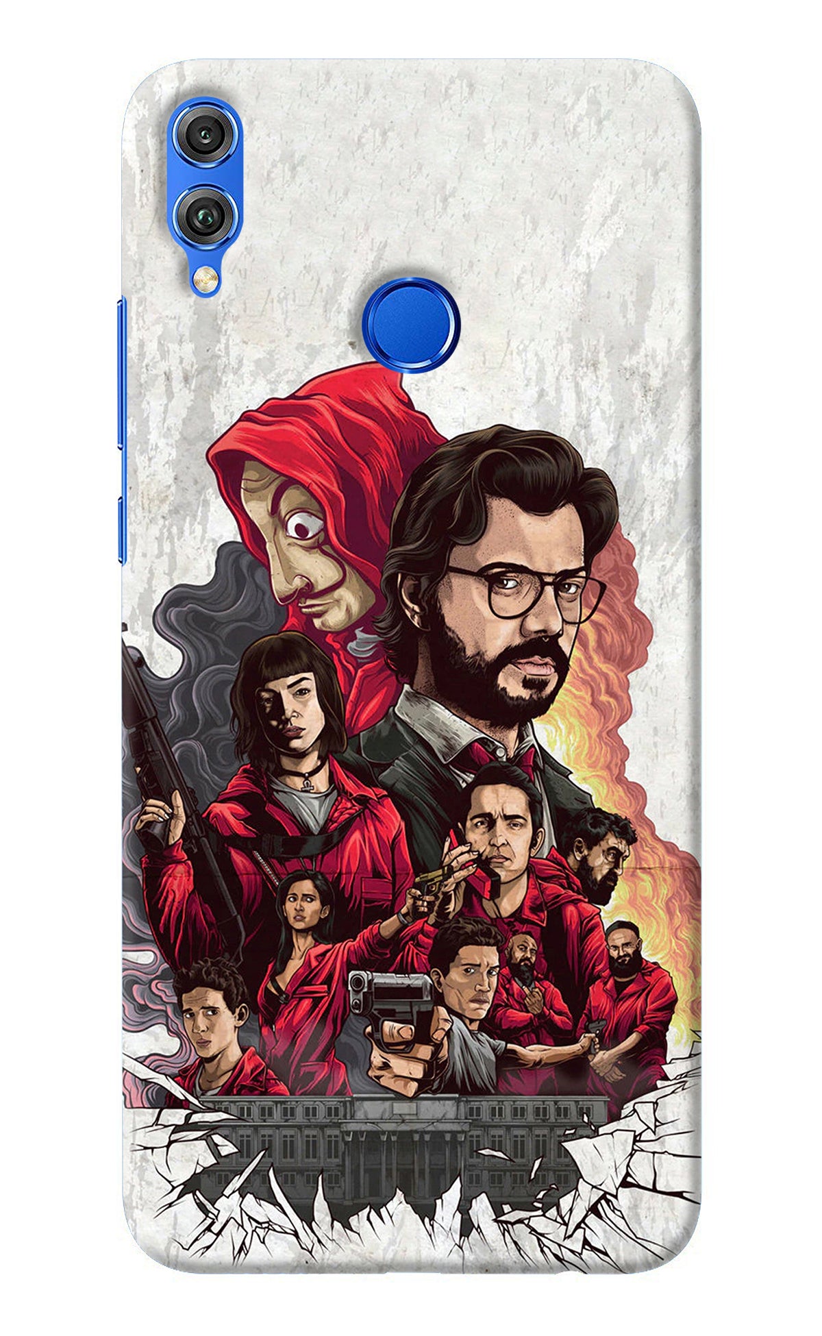 Money Heist Artwork Honor 8X Back Cover