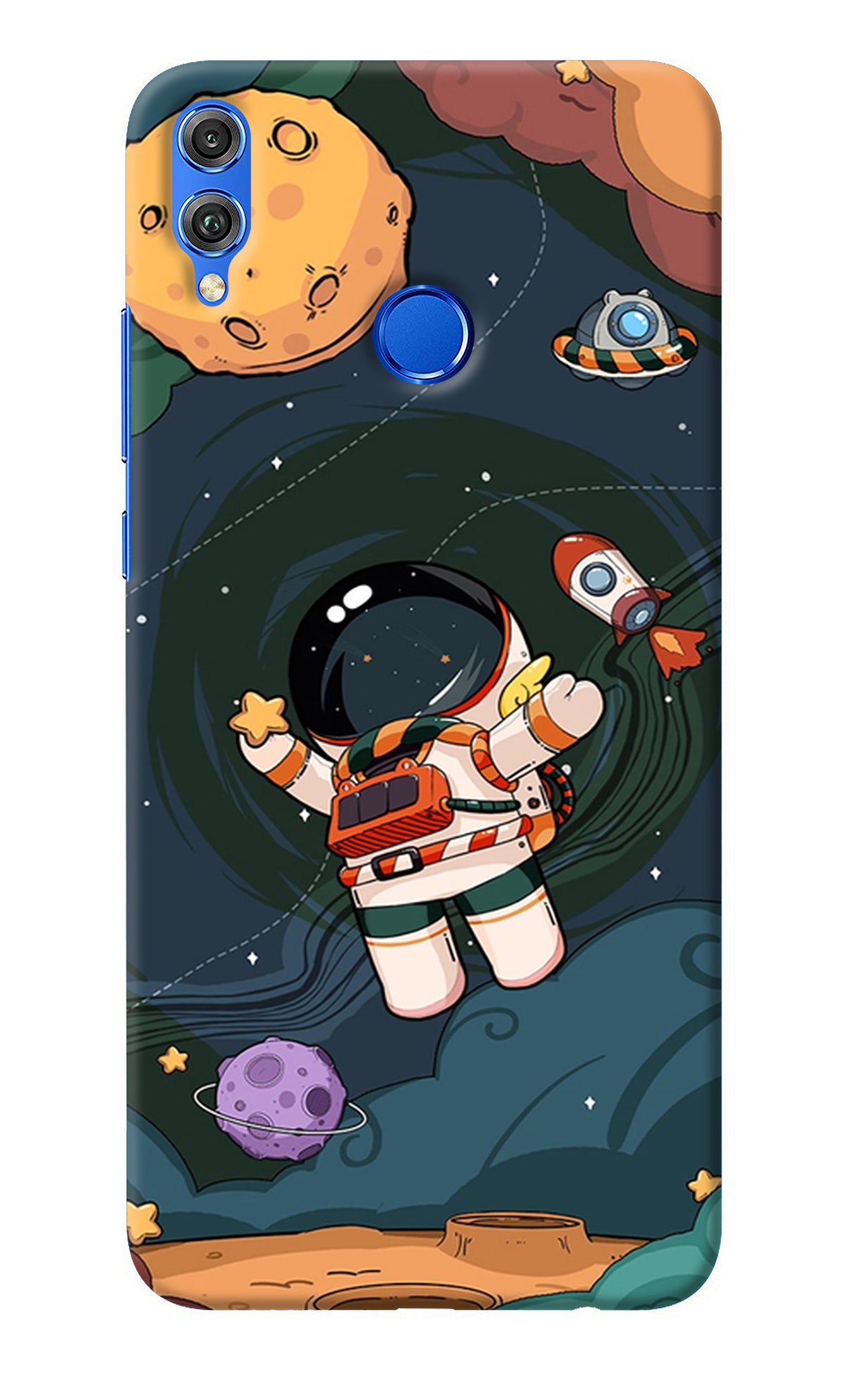 Cartoon Astronaut Honor 8X Back Cover