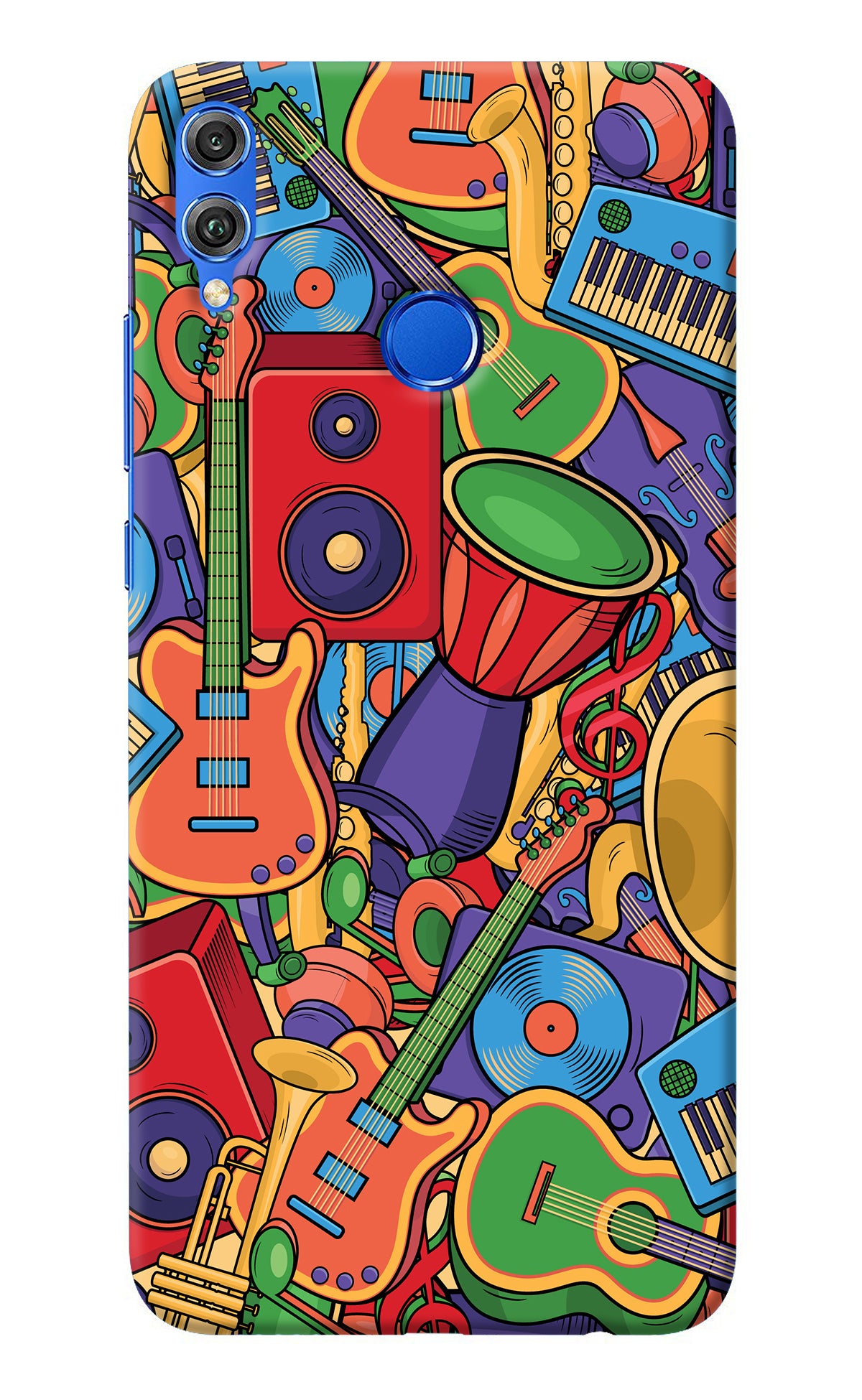 Music Instrument Doodle Honor 8X Back Cover