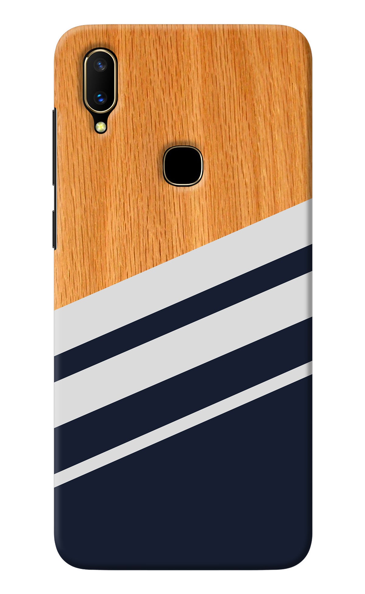 Blue and white wooden Vivo V11 Back Cover