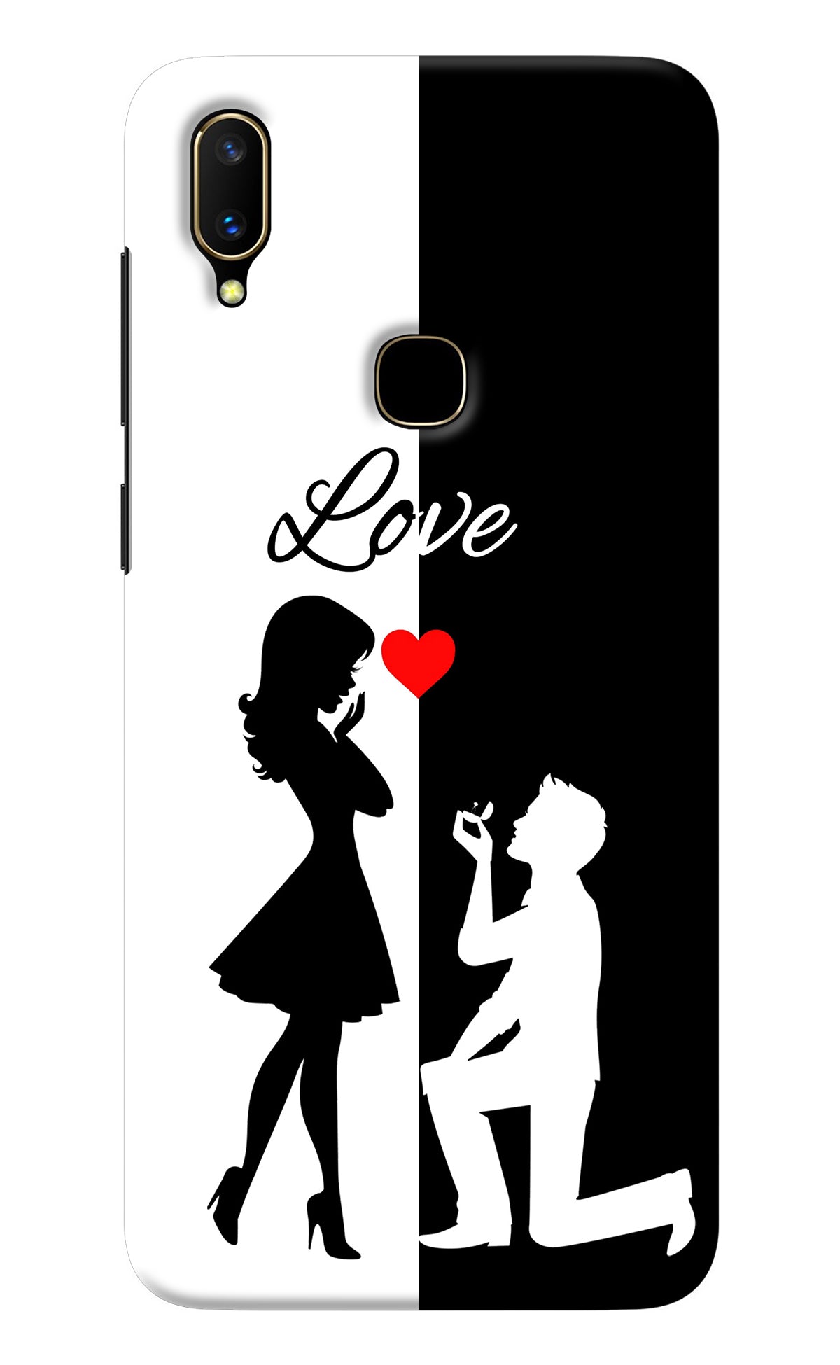 Love Propose Black And White Vivo V11 Back Cover