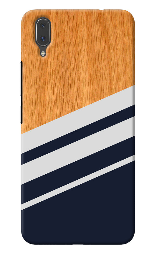 Blue and white wooden Vivo X21 Back Cover