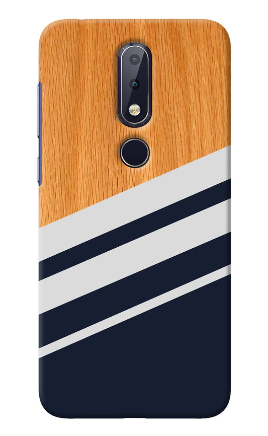 Blue and white wooden Nokia 6.1 plus Back Cover