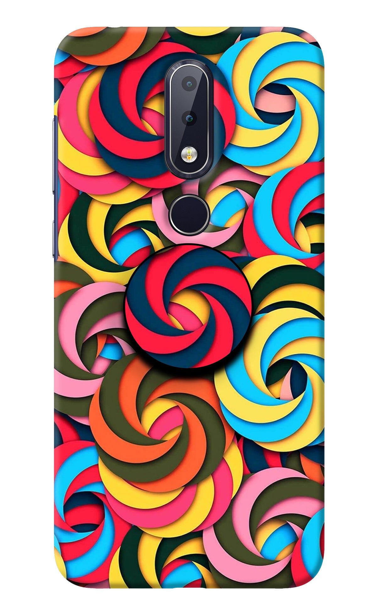 Spiral Pattern Nokia 6.1 plus Pop Case