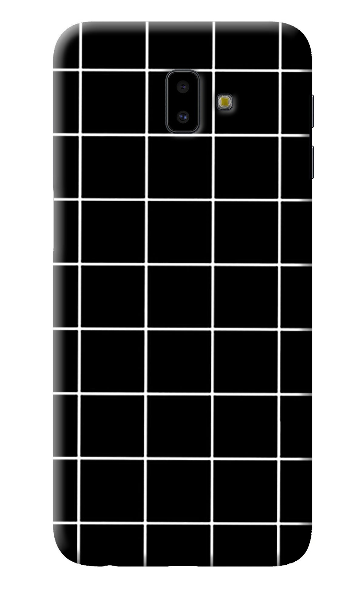 White Grid Samsung J6 plus Back Cover