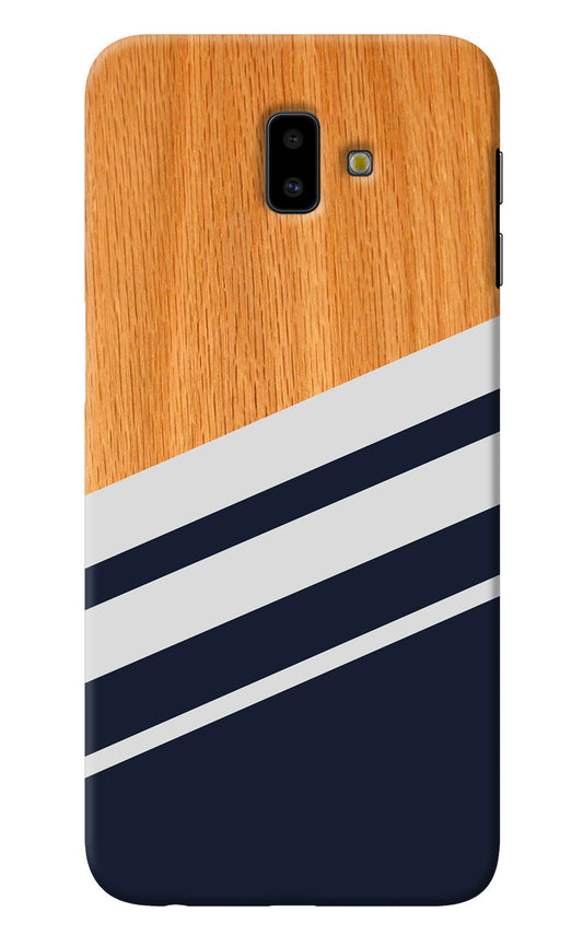 Blue and white wooden Samsung J6 plus Back Cover