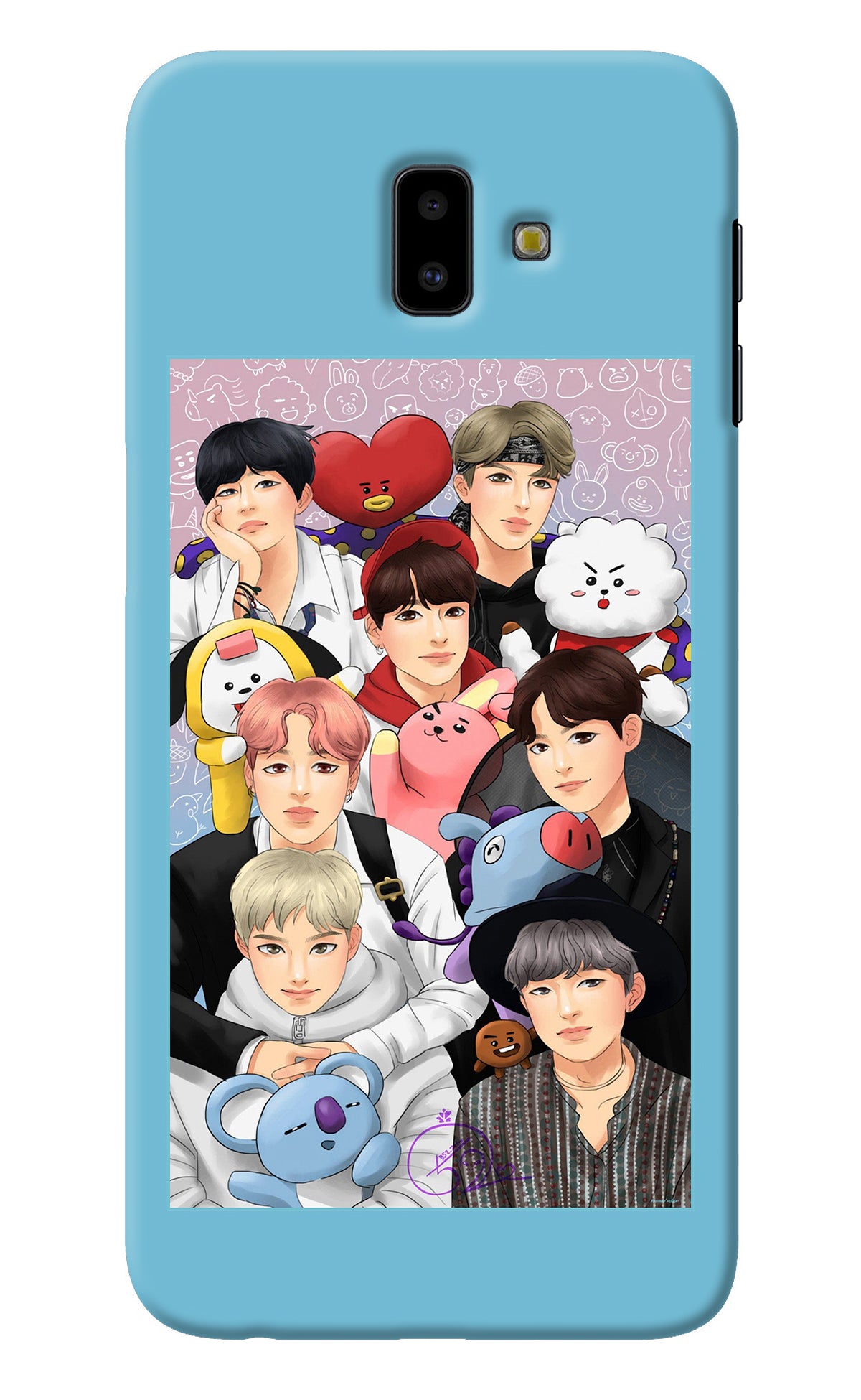 BTS with animals Samsung J6 plus Back Cover