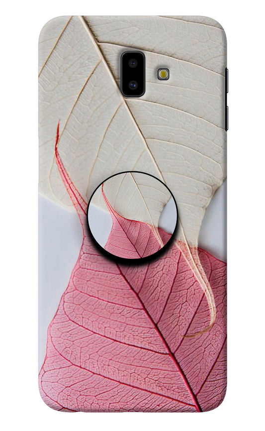 White Pink Leaf Samsung J6 plus Pop Case