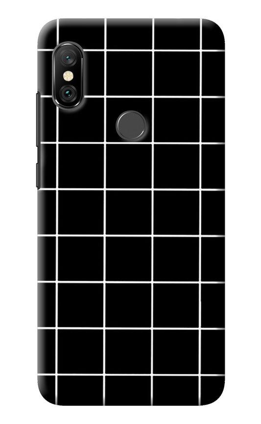 White Grid Redmi Note 6 Pro Back Cover