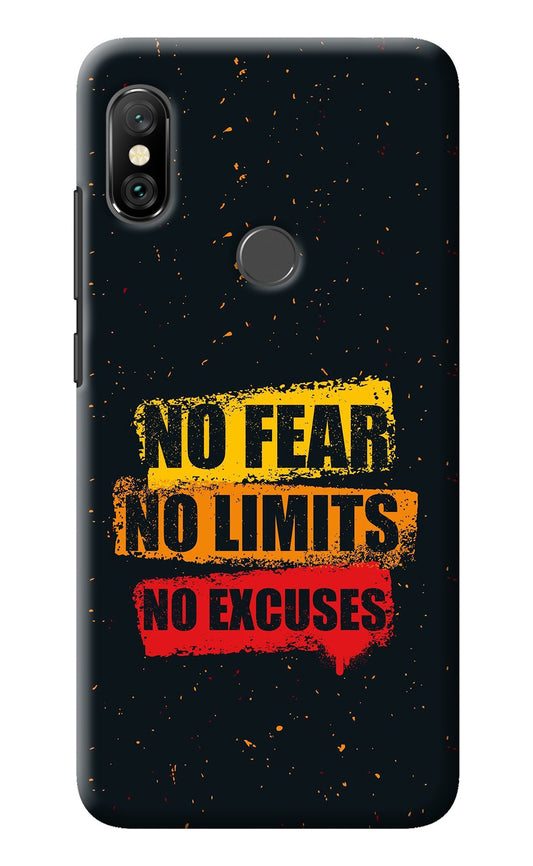 No Fear No Limits No Excuse Redmi Note 6 Pro Back Cover