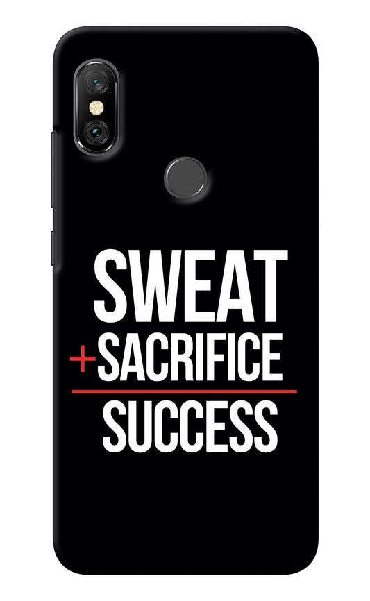 Sweat Sacrifice Success Redmi Note 6 Pro Back Cover