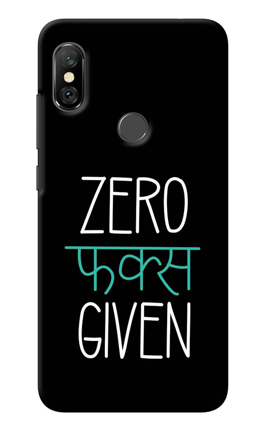 Zero Fucks Given Redmi Note 6 Pro Back Cover