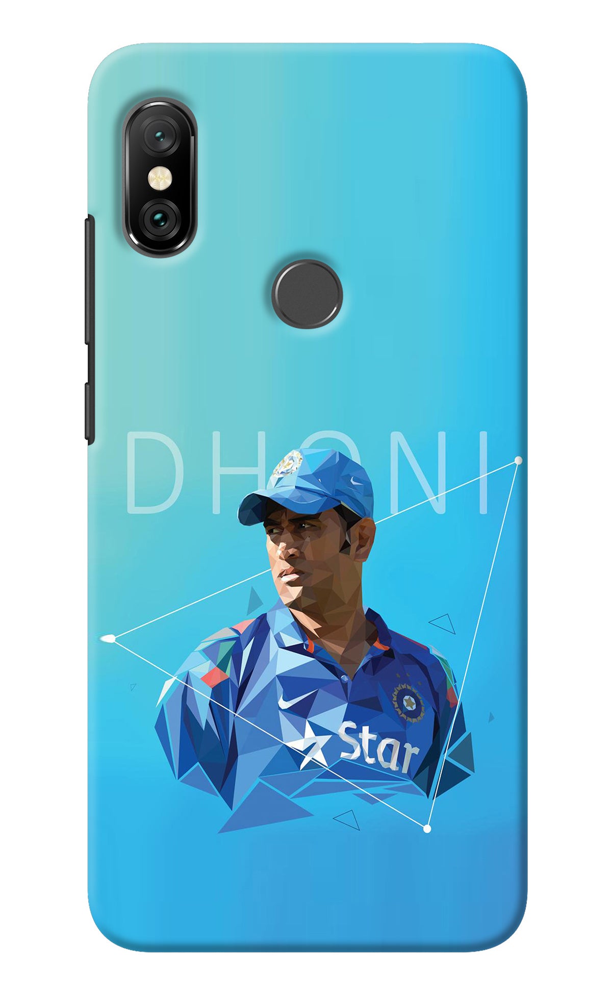 Dhoni Artwork Redmi Note 6 Pro Back Cover