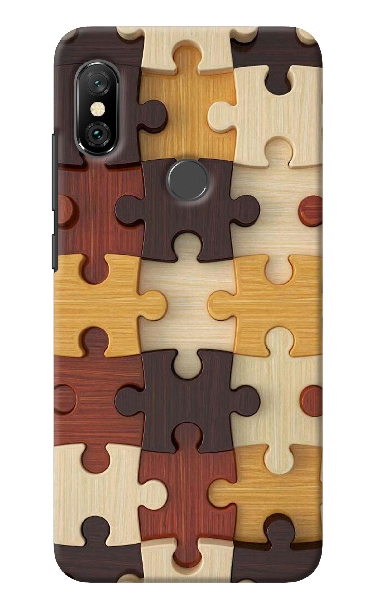 Wooden Puzzle Redmi Note 6 Pro Back Cover