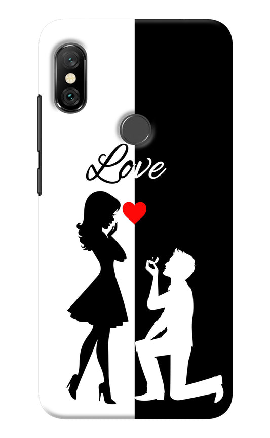Love Propose Black And White Redmi Note 6 Pro Back Cover