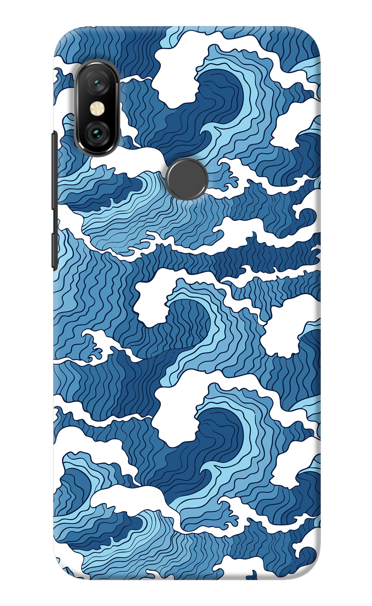 Blue Waves Redmi Note 6 Pro Back Cover