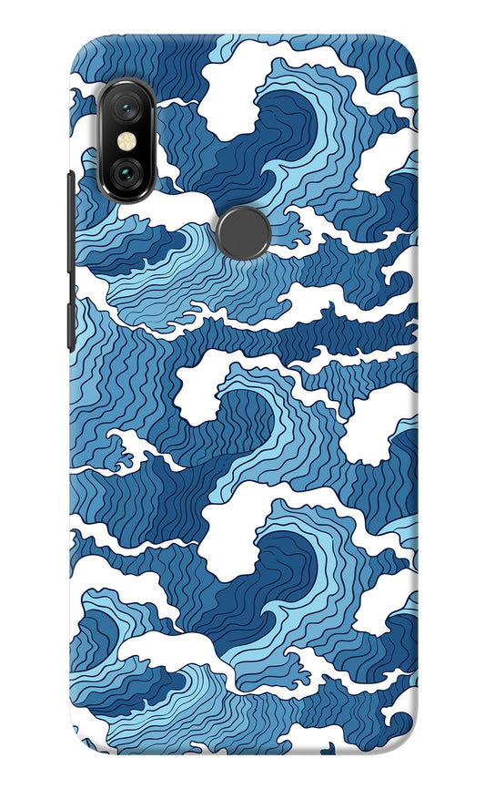 Blue Waves Redmi Note 6 Pro Back Cover