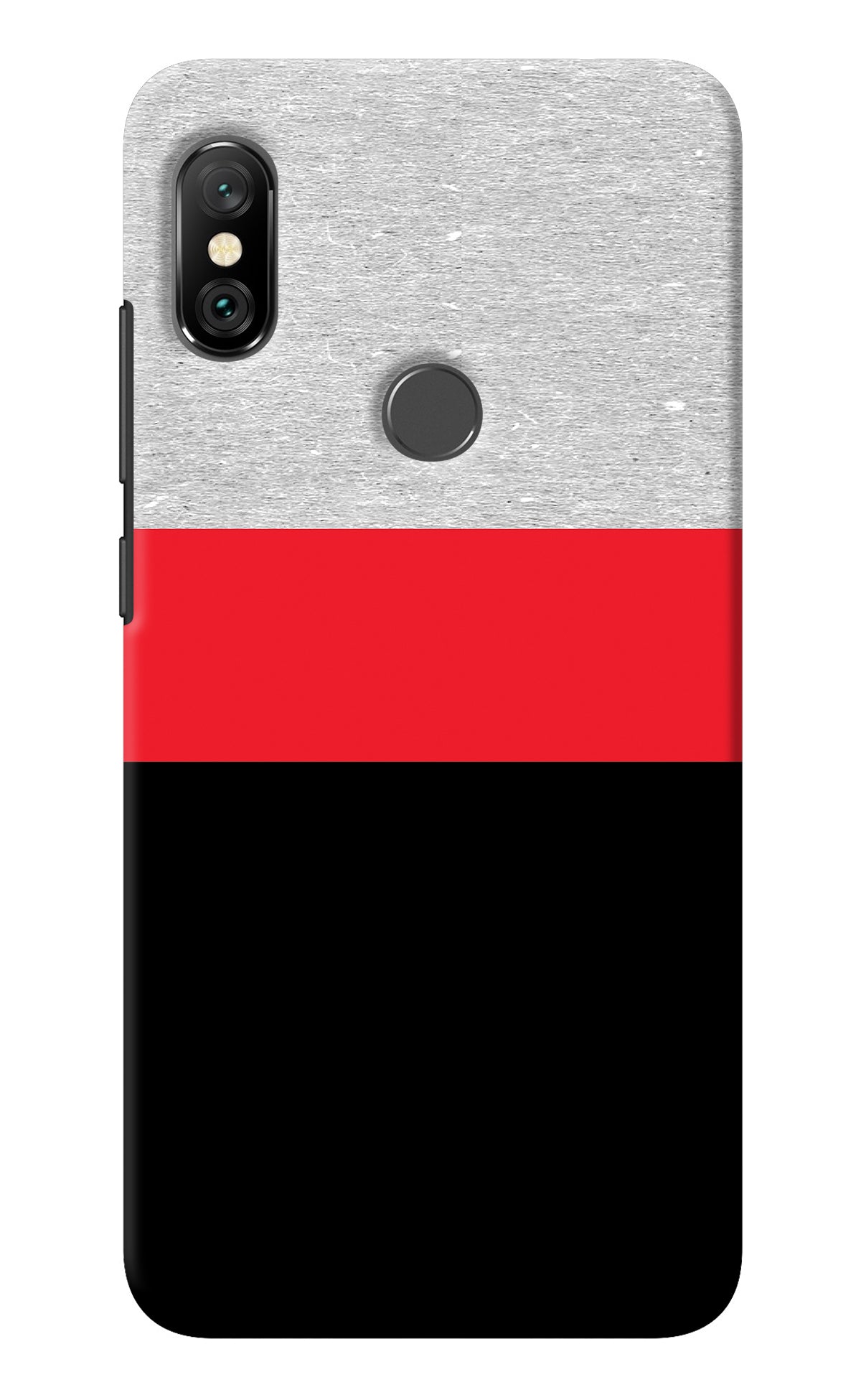 Tri Color Pattern Redmi Note 6 Pro Back Cover