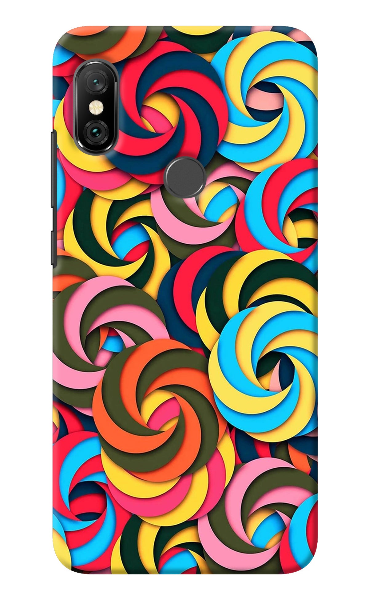 Spiral Pattern Redmi Note 6 Pro Back Cover