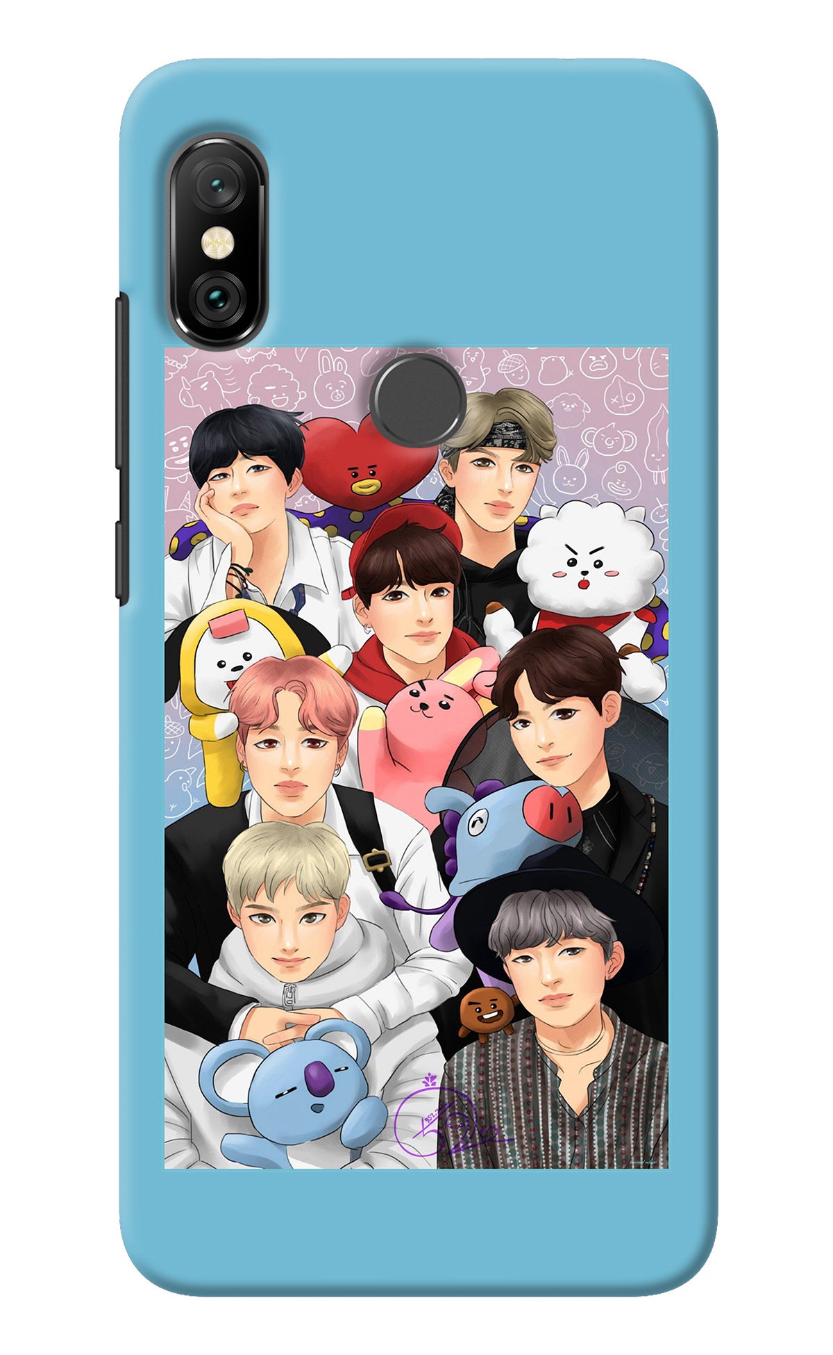 BTS with animals Redmi Note 6 Pro Back Cover