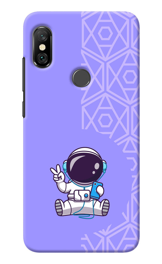 Cute Astronaut Chilling Redmi Note 6 Pro Back Cover