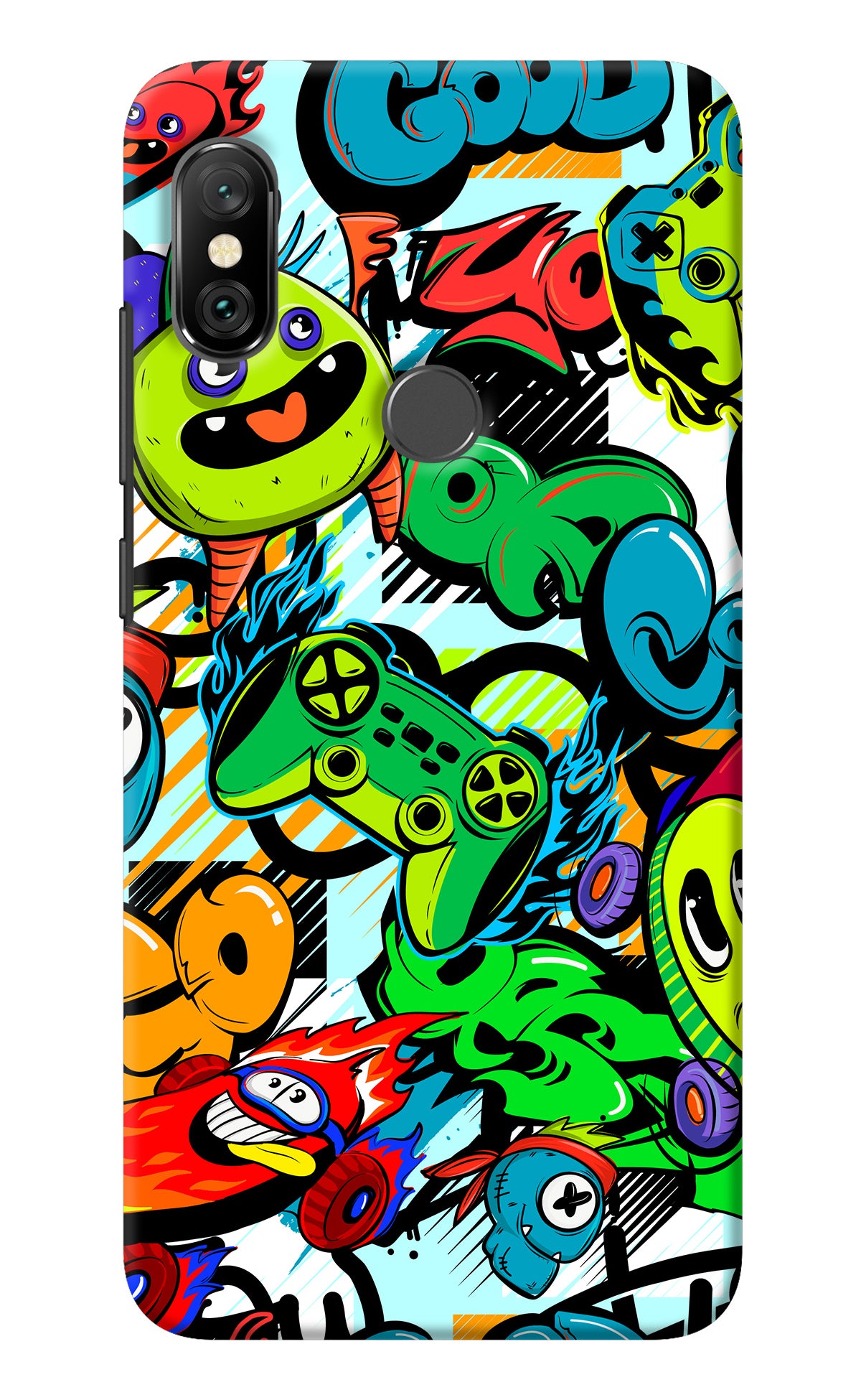 Game Doodle Redmi Note 6 Pro Back Cover