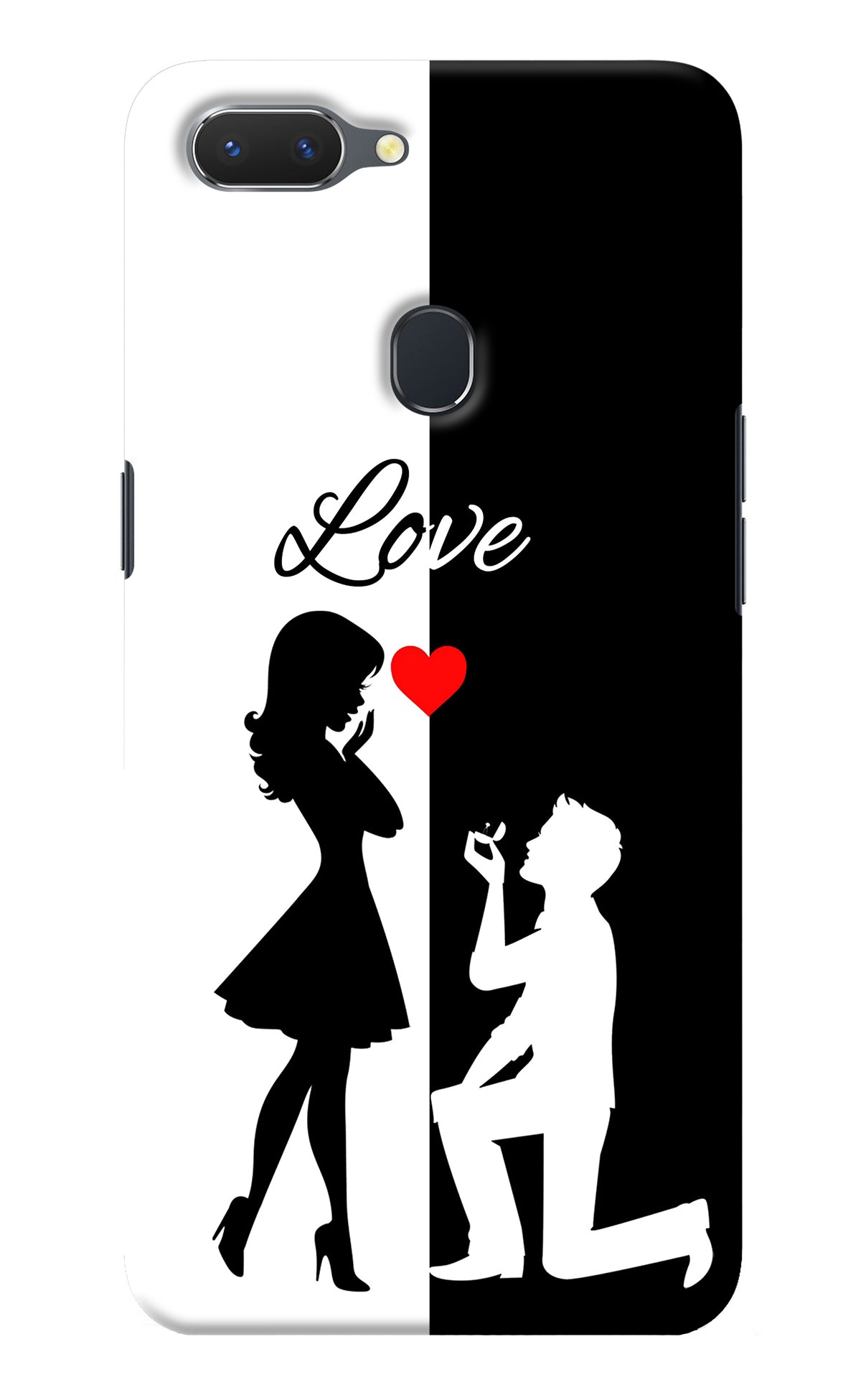 Love Propose Black And White Realme 2 Back Cover