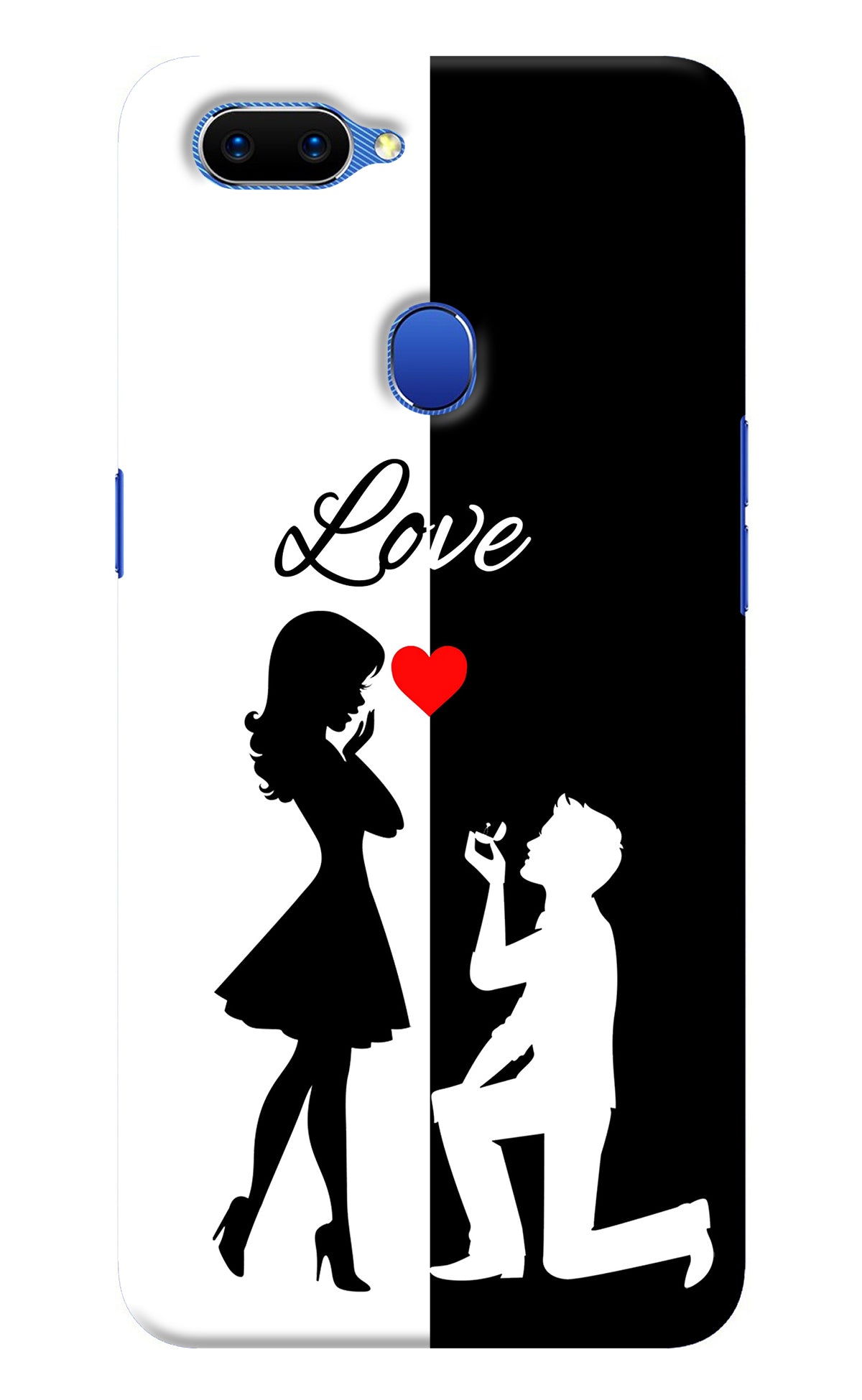 Love Propose Black And White Oppo A5 Back Cover