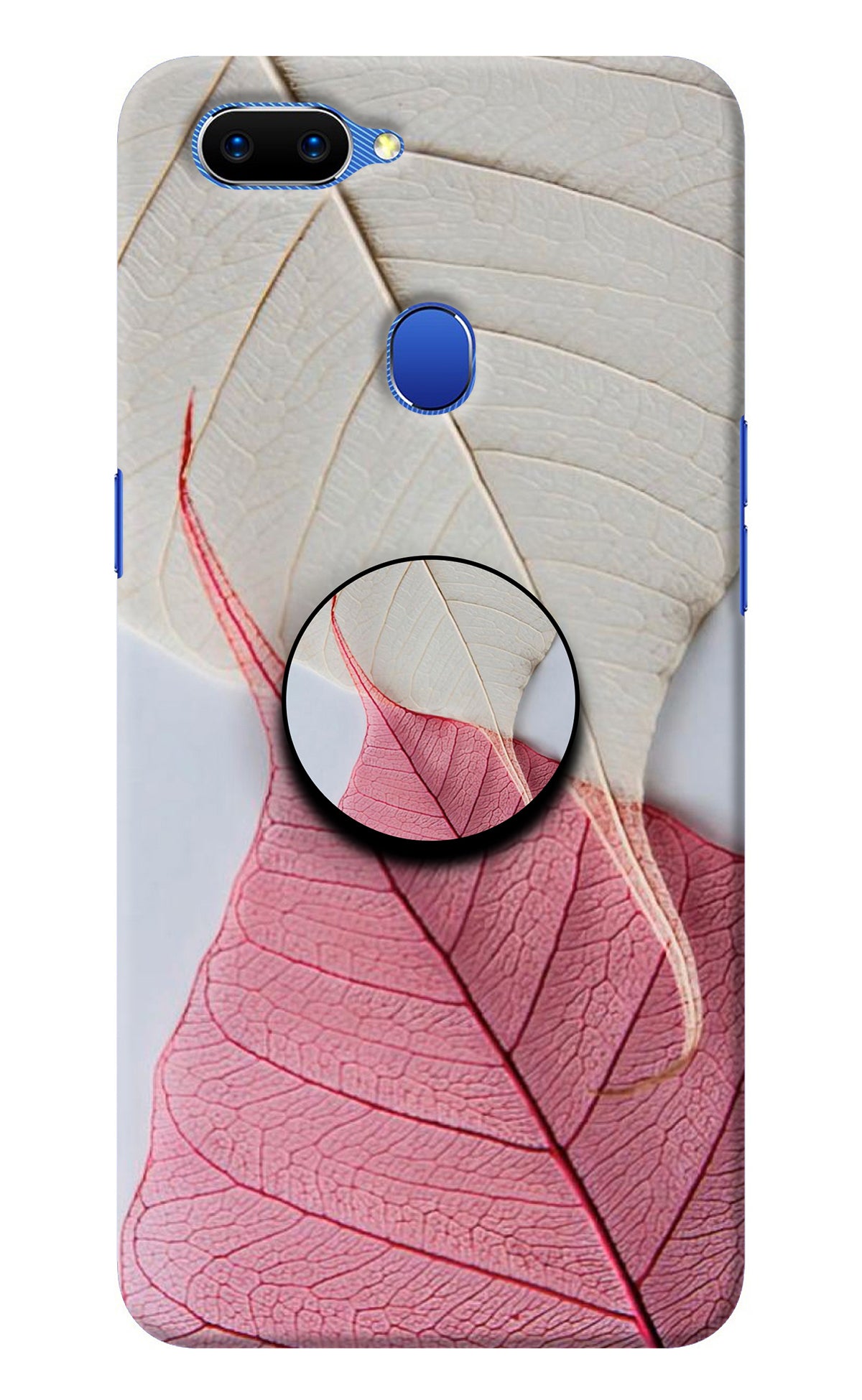 White Pink Leaf Oppo A5 Pop Case