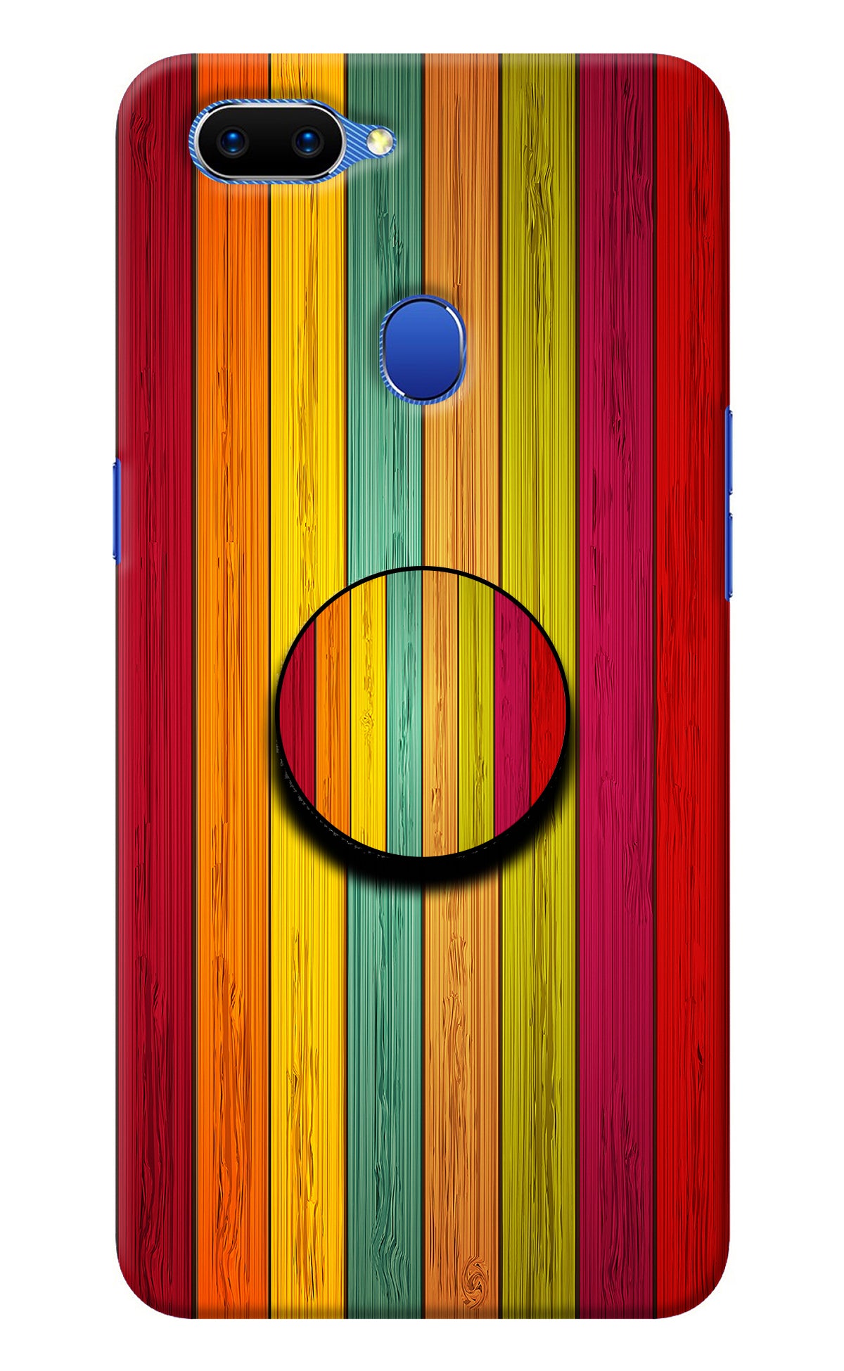 Multicolor Wooden Oppo A5 Pop Case