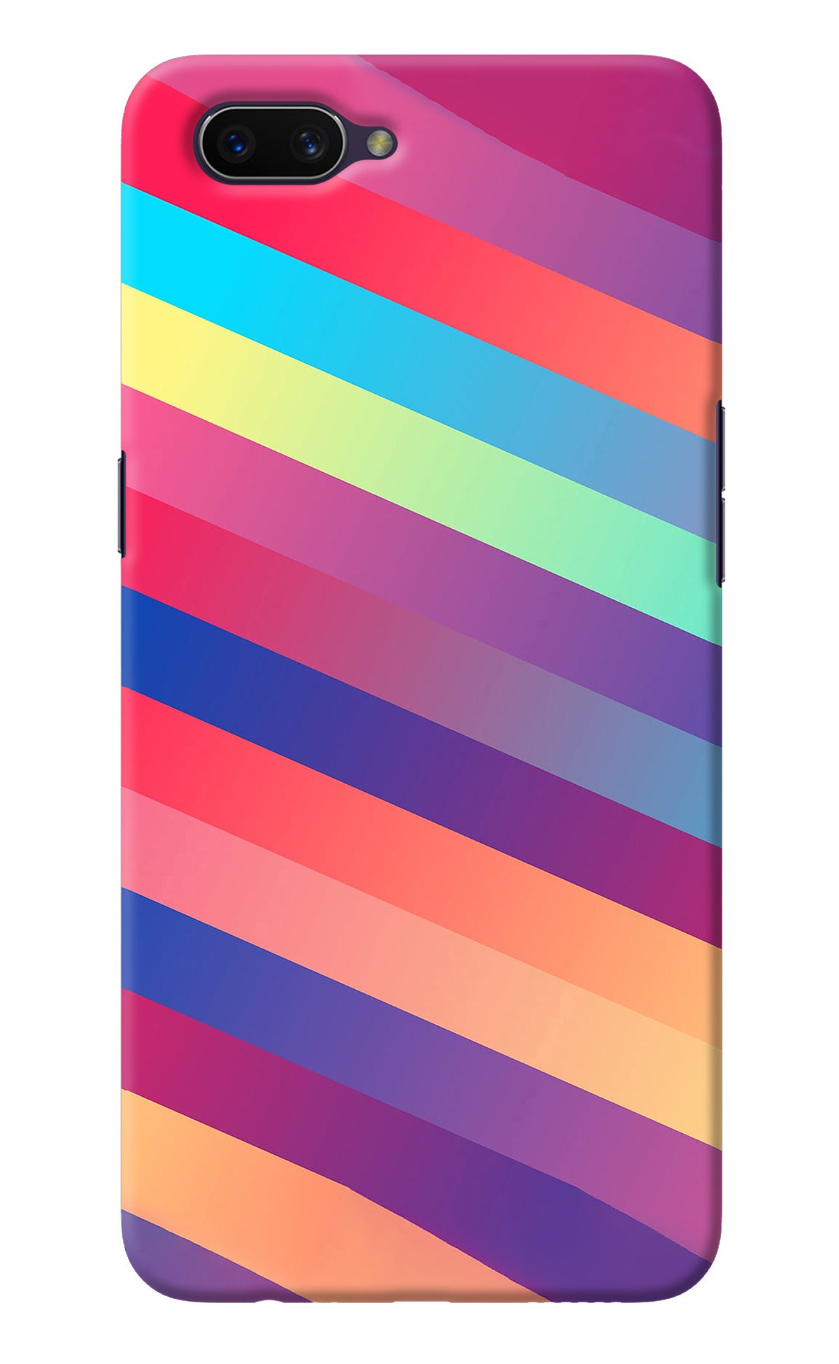 Stripes color Oppo A3S Back Cover