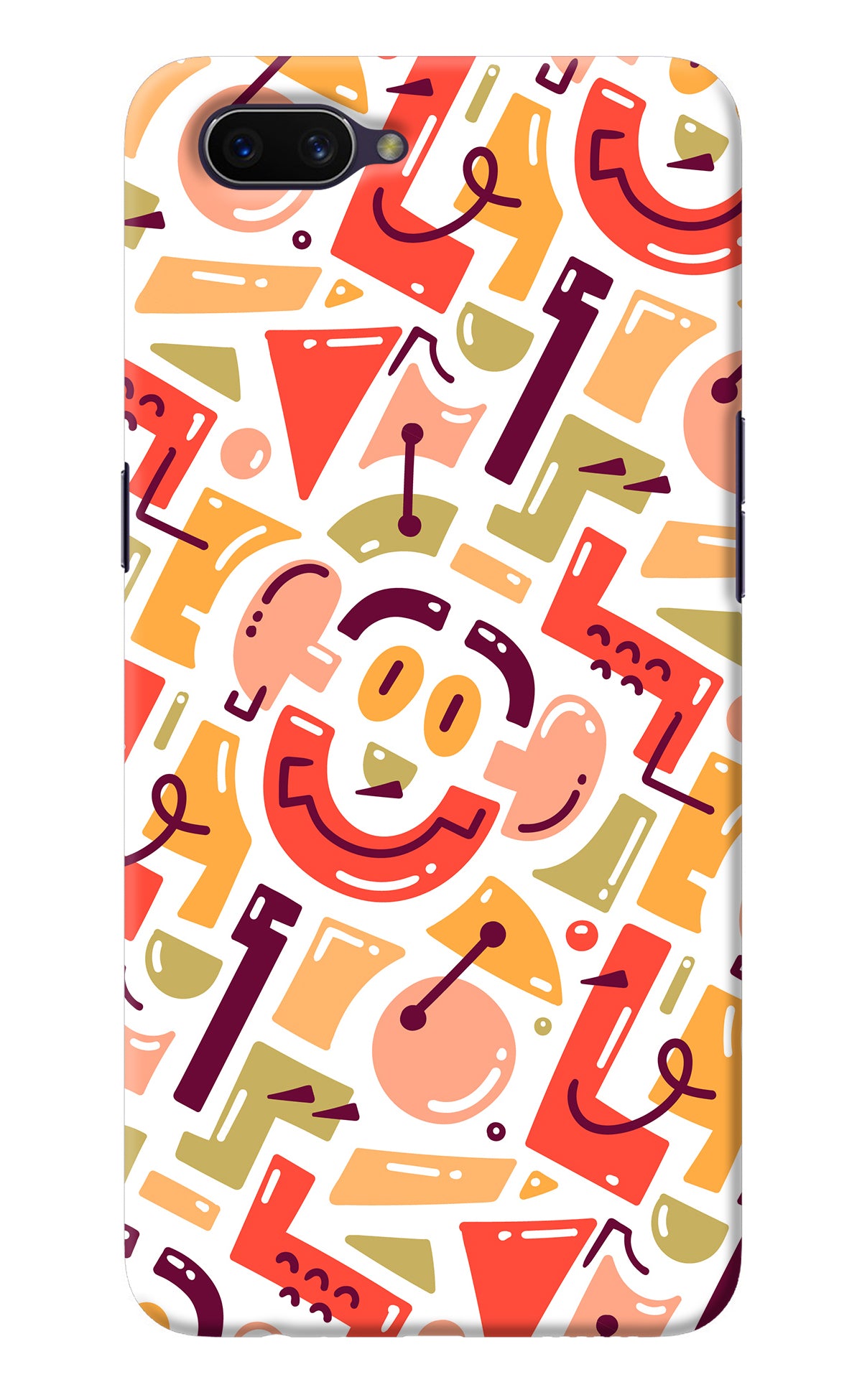 Doodle Pattern Oppo A3S Back Cover