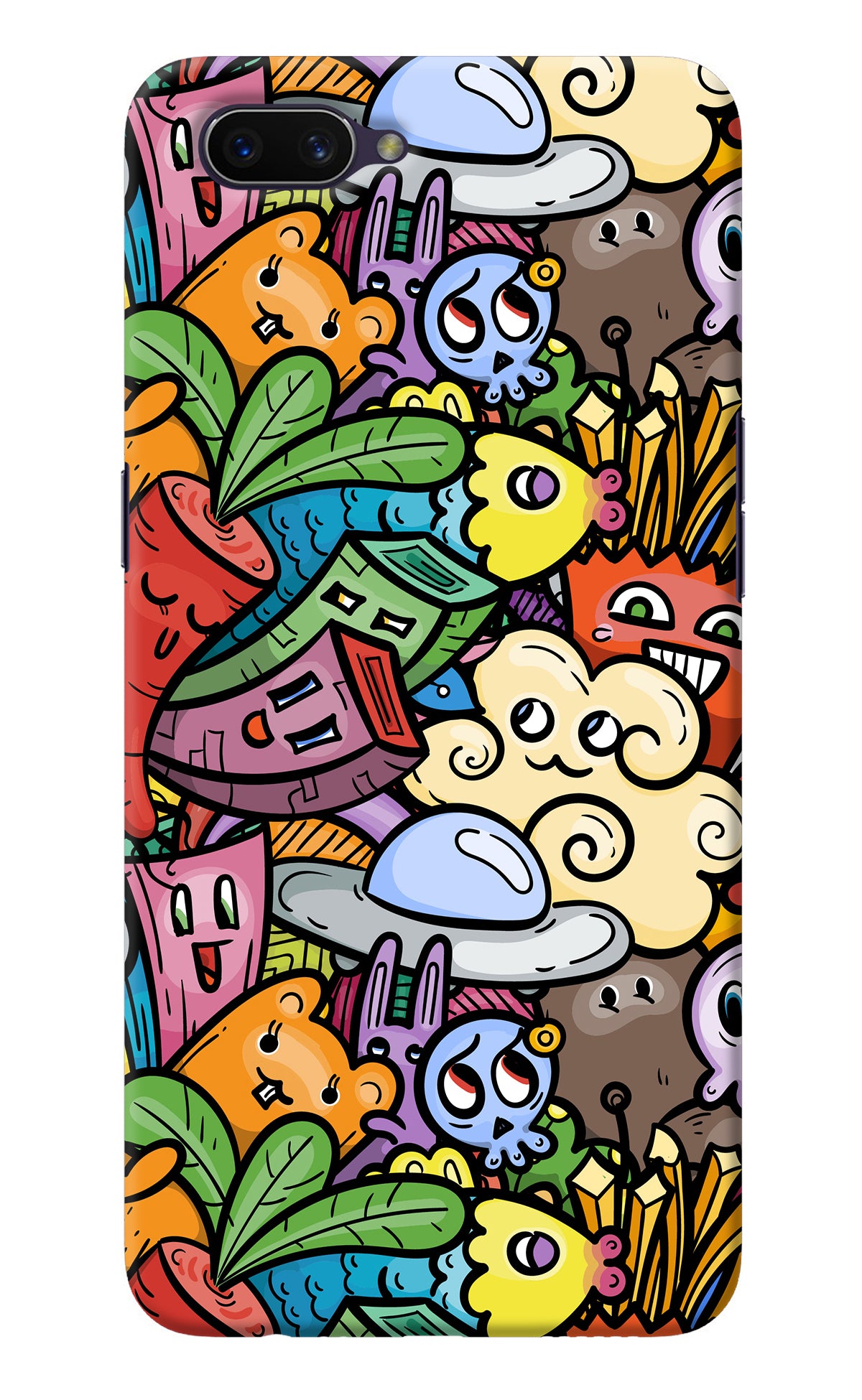 Veggie Doodle Oppo A3S Back Cover