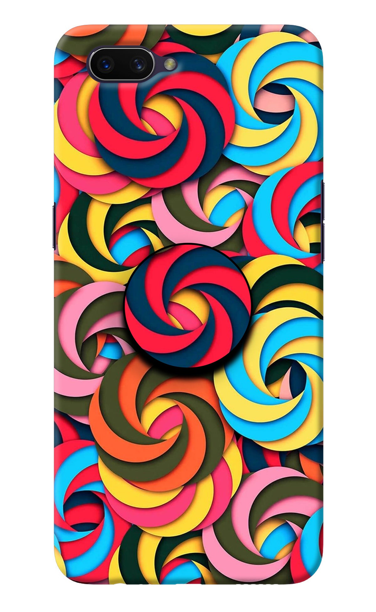 Spiral Pattern Oppo A3S Pop Case