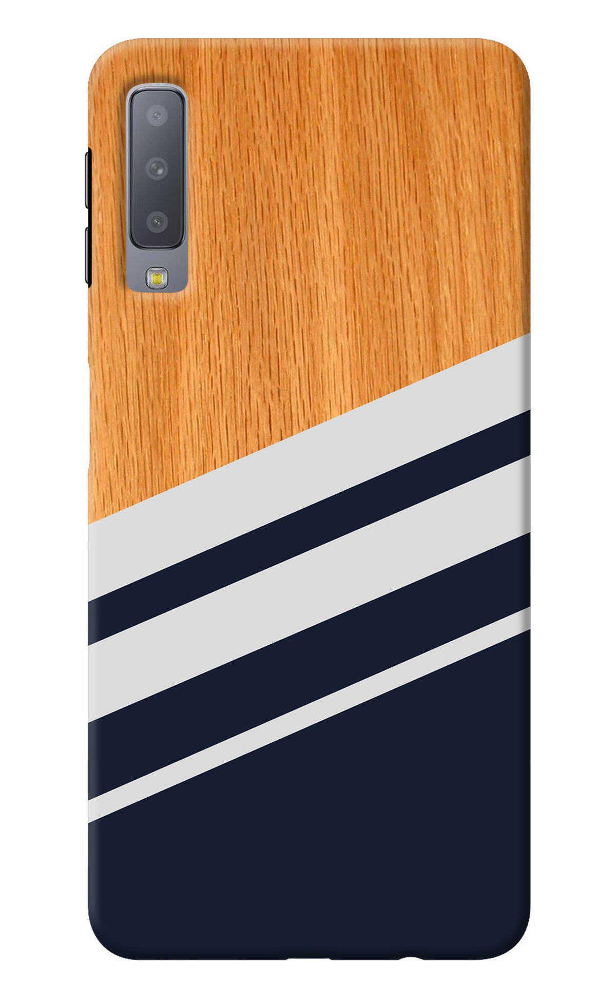 Blue and white wooden Samsung A7 Back Cover