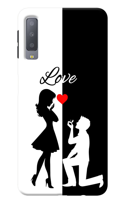 Love Propose Black And White Samsung A7 Back Cover