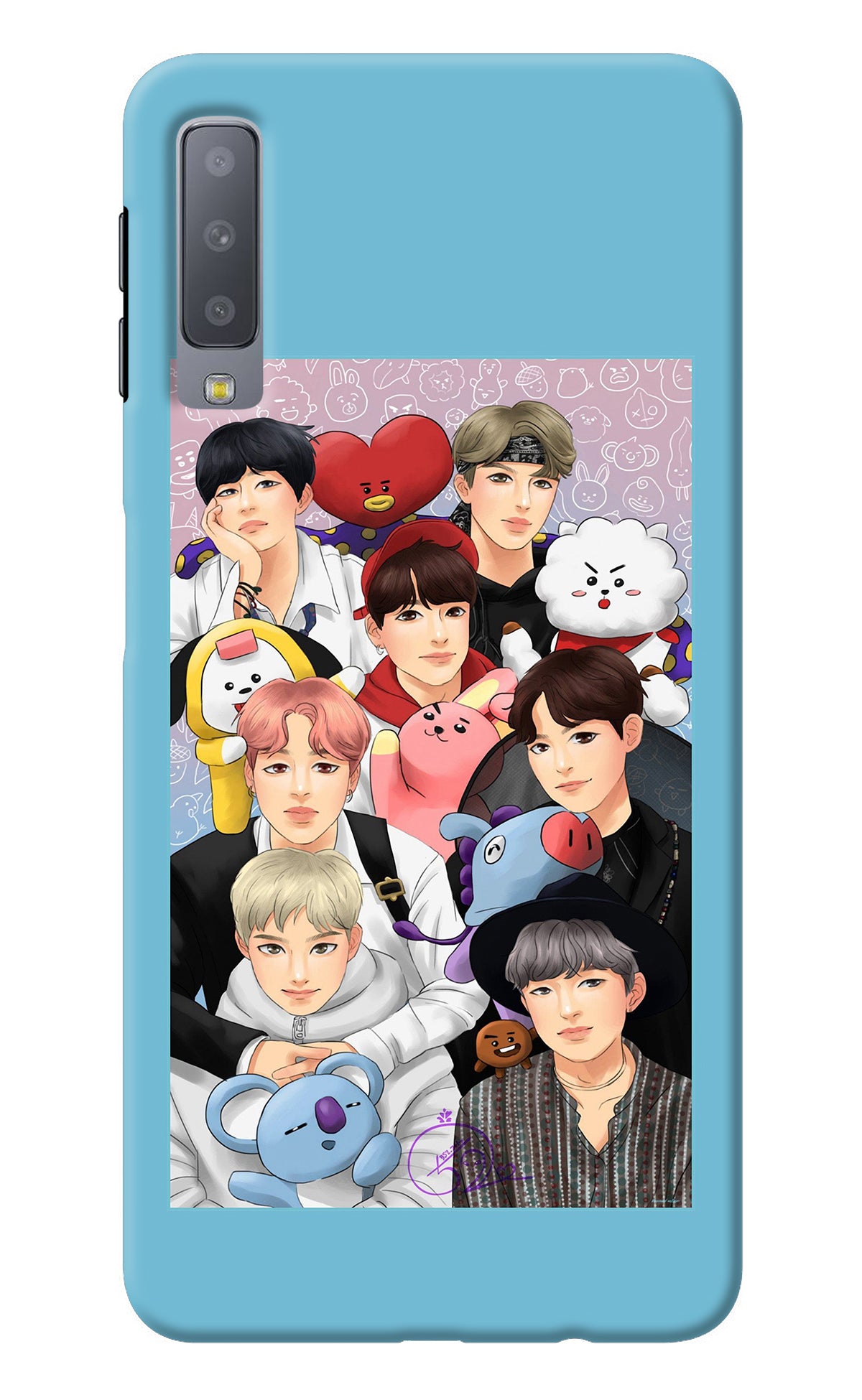 BTS with animals Samsung A7 Back Cover