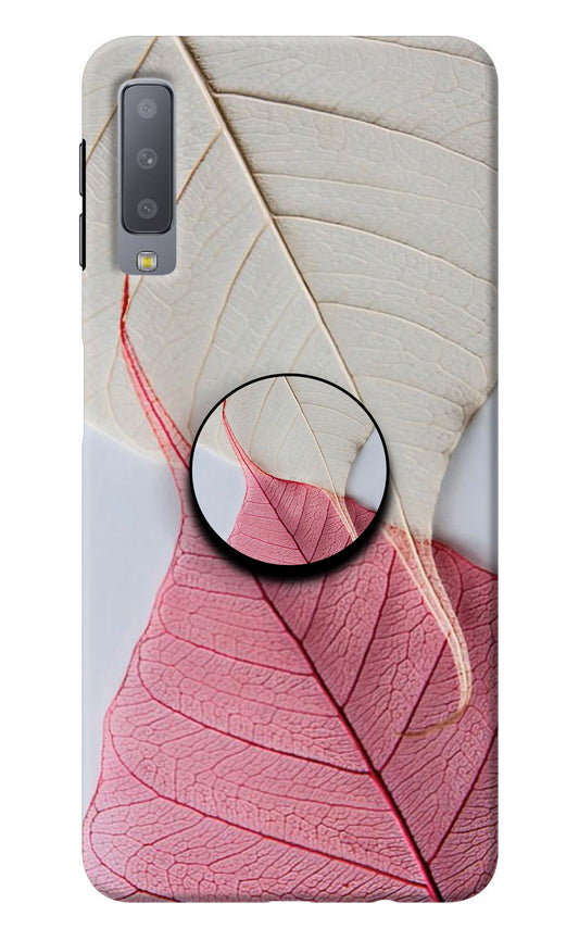 White Pink Leaf Samsung A7 Pop Case