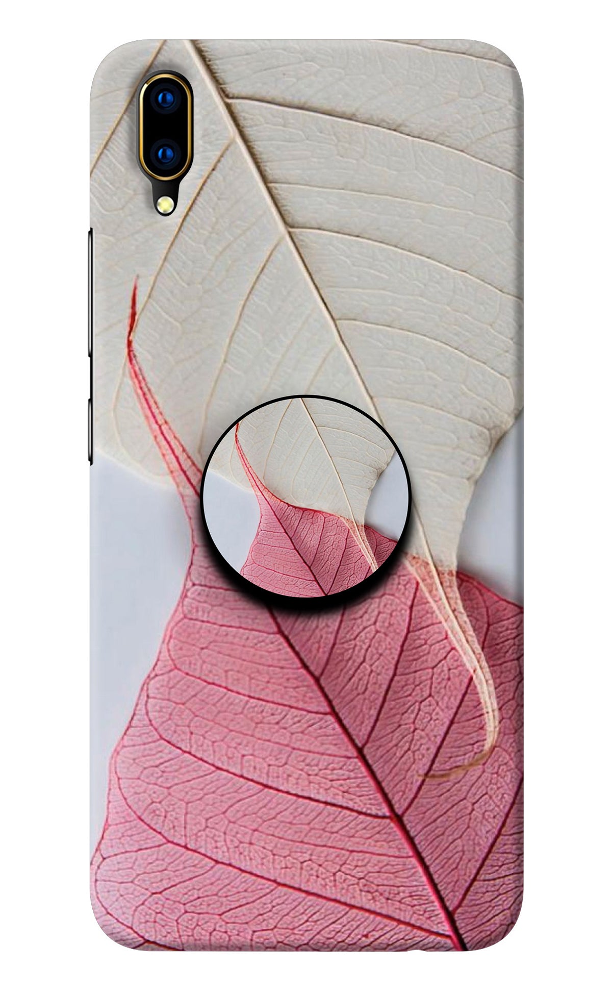 White Pink Leaf Vivo V11 Pro Pop Case