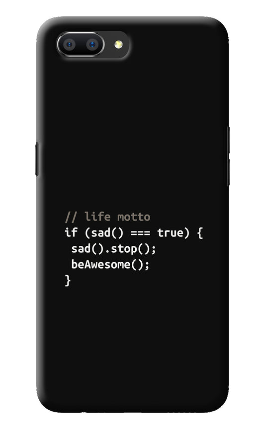 Life Motto Code Realme C1 Back Cover