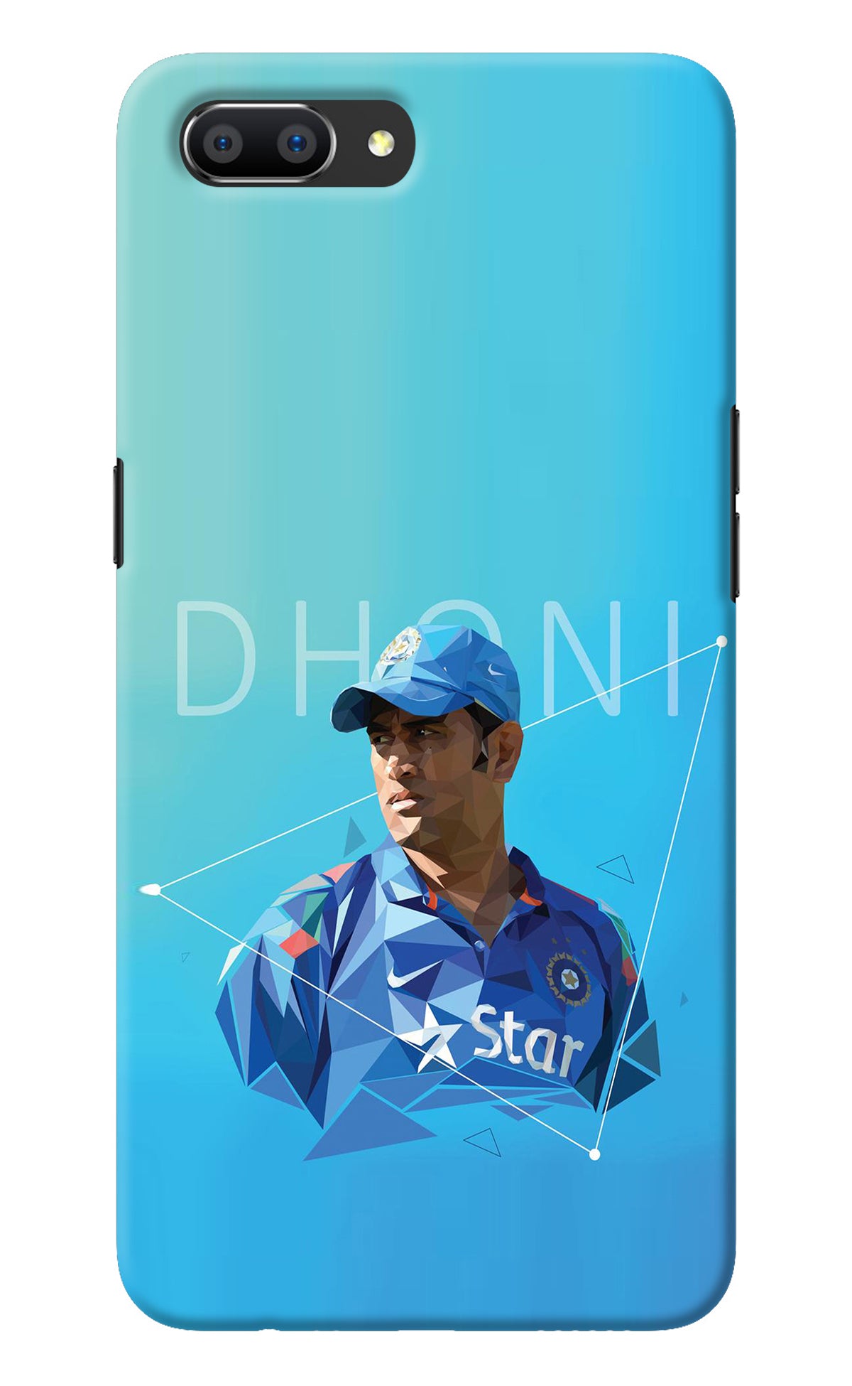 Dhoni Artwork Realme C1 Back Cover