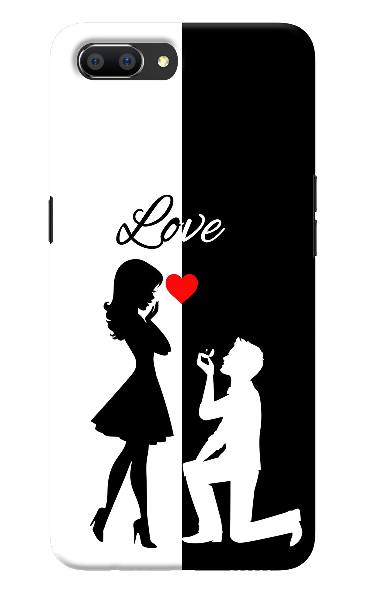 Love Propose Black And White Realme C1 Back Cover