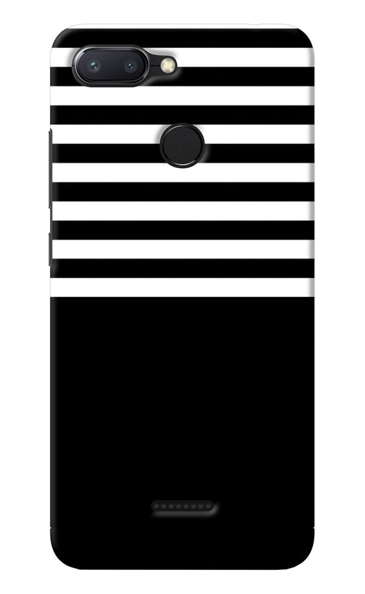 Black and White Print Redmi 6 Back Cover