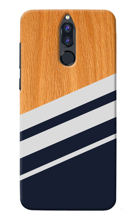 Blue and white wooden Honor 9i Back Cover