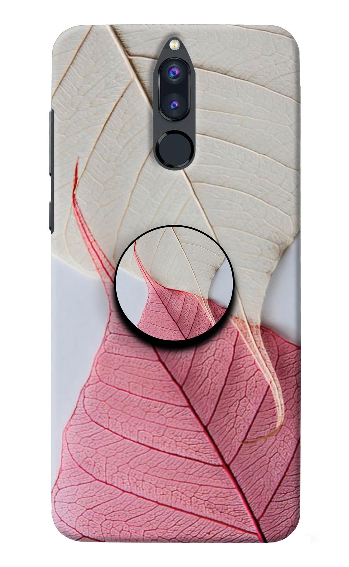 White Pink Leaf Honor 9i Pop Case