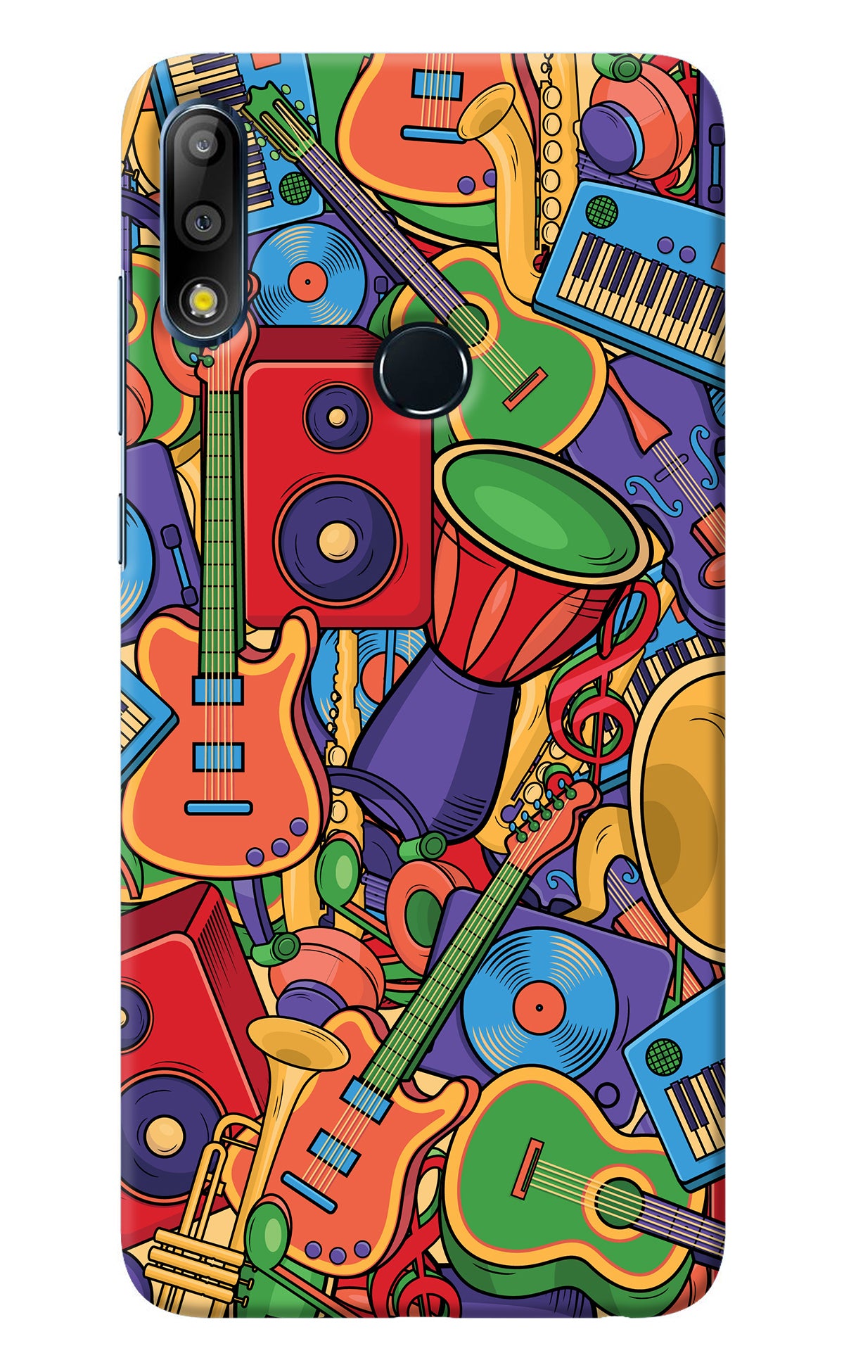 Music Instrument Doodle Asus Zenfone Max Pro M2 Back Cover