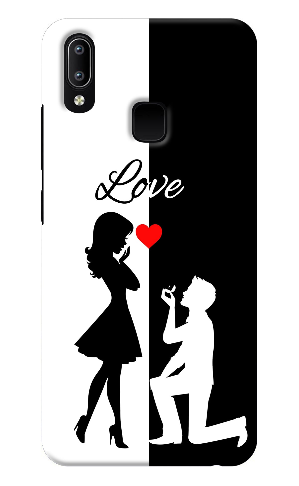 Love Propose Black And White Vivo Y91/Y93/Y95 Back Cover