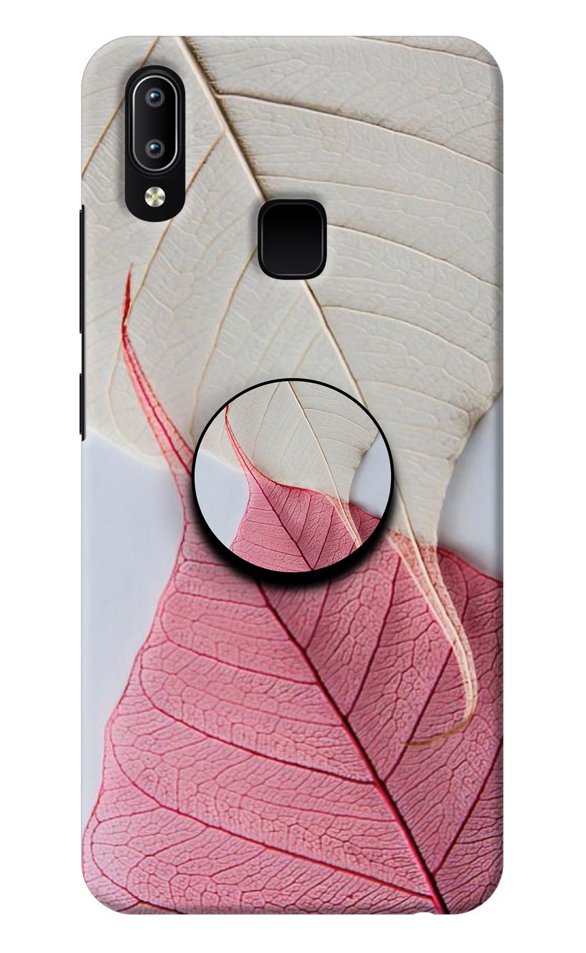 White Pink Leaf Vivo Y91/Y93/Y95 Pop Case