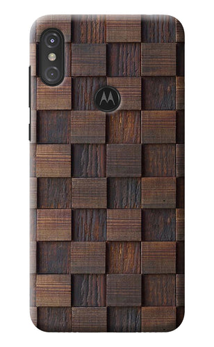 Wooden Cube Design Moto One Power Back Cover